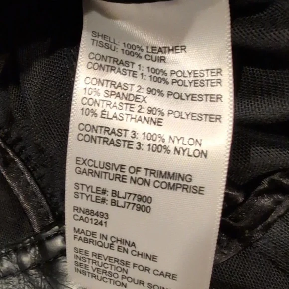 Blanc Noir Quilted Leather Mesh Moto Jacket * Runs Small* - Picture 7 of 12